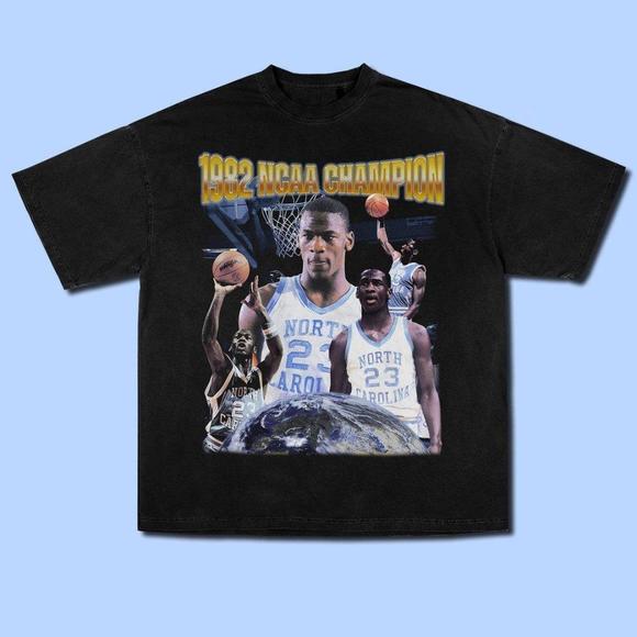 Pin_Eve Other - Retro Ncaa Michael Jordan North Carolina Champion Shirt, Basketball Shirt